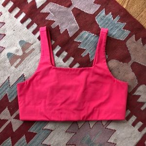 Girlfriend collective hot pink sports bra